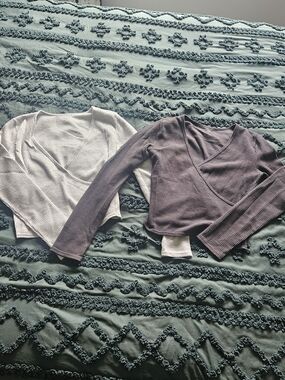 aerie Waffle Knit Wrap Front Tops (2)